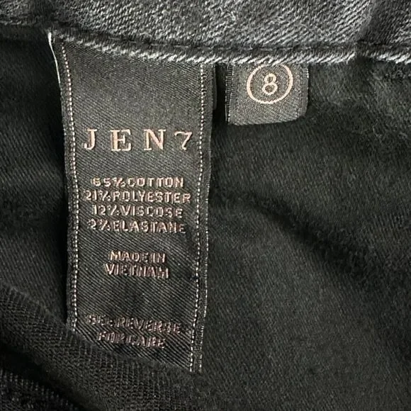 Jen7 Seven For All Mankind 7FAM Jeans Womens 8 Black Petite Slim Bootcut Stretch - Picture 14 of 16